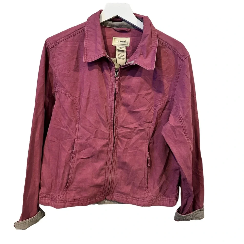 L.L. Bean full zip utility‎ work purple pink Jacket Womens barn vintage Carhartt